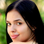 Pic of Nude Alluring Venice Lei bares her naked body and hairy pussy outdoors.
