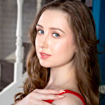 Pic of Nude Ginger Frost takes off her red dress to flaunt her smooth body and pink assets