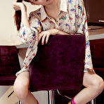 Pic of Juliett Lea strips on the chair baring her petite body and pink cherry. - Hotnudegf.com