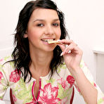 Pic of Naughty girl did not want to go to college, she preferred to stay at home and pose nude, after she had shown her undies, she bared her amazing body free pictures