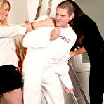Pic of Laura Hernandez and her friend touch and inspect dude's tiny dick curiously 