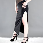 Pic of Dress-wearing classy seductress Ryu Enami using her feet to get this dude to cum
