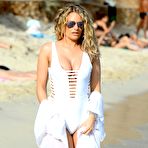 Pic of Danielle Armstrong in white swimsuit filming The Only Way is Essex