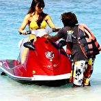 Pic of Lizzie Cundy in yellow bikini in Barbados