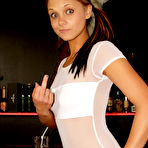 Pic of Bailey Knox teasing in her white sheer bodysuit