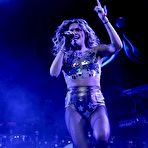 Pic of Tove Lo flashing her nude boobs on a stage