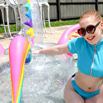 Pic of Amber Addis slipping and sliding onto his huge boner