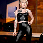 Pic of Pics of Biker Tgirl Lena Kelly in sexy leather outfit tasting Sean Michaels big black cock from [Trans Angels] - Xemales.com