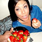 Pic of Tan skin brunette chick Eva Ellington gets her tight eager pussy fucked good