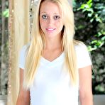 Pic of Gorgeous blonde Madison Lain is smiling and licking the dildo toy before masturbation