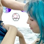 Pic of Blue hair amateur girlfriend homemade blowjob and fucking at AmateurPorn.me