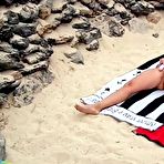 Pic of Amateur mature wife Lisa masturbating and fucking on public beach at AmateurPorn.me