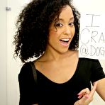 Pic of Black beauty Mia Austin demonstrates her charming face all in fresh sperm drops