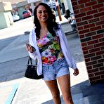 Pic of Latina chick in flowered panty Jessie Ross gets mouth pounded by the glory hole stick