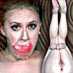 Pic of SexPreviews - Brooke Bliss red dress blonde is bound in rope her shaved pussy exposed