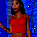 Pic of Mesmerizing ebony Sarah Banks poses under the shower and shows ass and tits at pussyxxxporn.com