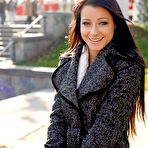 Pic of Sexy brunette flashes in underground in public