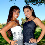 Pic of Two eager Asian stunners share a big swollen meat rod