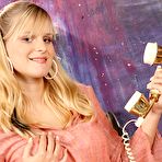 Pic of Bosomy blonde teen Marry Queen feels good when her shaved pussy is on the dildo toy