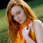 Pic of Redhead hottie Kloe Kane plays with her creamy shaved pussy outdoors and enjoys herself