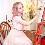 Pic of Hanna Rey creates art with a dick up her ass