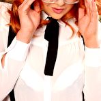 Pic of Kara Carter Busty Redhead in Pantyhose and Glasses - AllNude.Pics Gallery