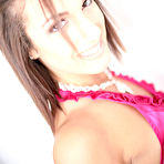 Pic of Brunette bimbo Janell Allure shares the raunchy skill of horny oral job