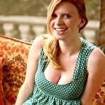 Pic of Red-haired chick Lilly Killian with big boobs and smooth pussy bares all playfully