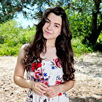 Pic of Petite babe Hayli Sanders spreading shaved pussy outdoors in nature | Erotic Beauties