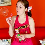 Pic of Pigtailed teen girl Shy Angela eats two cocks at once and gets double fucked