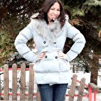 Pic of Brunette goddess with impeccable bod Margo B poses nude in softcore gallery