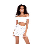 Pic of Ebony cutie Romy Indy strips out of her summer dress