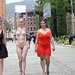 Pic of SexPreviews - Nerea Falco petitie submissive with shaved head bdsm group fucked in public