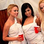 Pic of Teens Ava Jay, Krystal Star and Victoria play with cock and fight for the fresh semen.