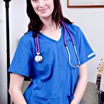 Pic of Horny cod nurse Alana Rains teases with her gaping pussy