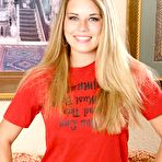 Pic of Lusty blonde Hallee Nubiles bares her clothes then black lingerie and dildos her ripe snatch.