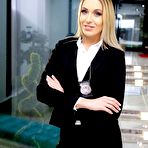 Pic of Sex Previews - Angelika Grays petite blonde in black suit anal and mouth fucked with facial by Kristof Cale