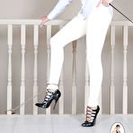 Pic of SexPreviews - Lady Sonia milf in tight jeans and heels showing her shaved pussy