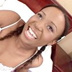 Pic of Pigtails exploited black teen Janae Foxx blowjob, pussy fucked spread pov style and pulls big ass open in interracial dick ride porn videos