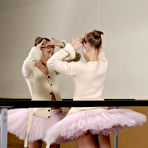 Pic of Flexible ballerina Irina goes thru her dancing routine all nude but en pointes