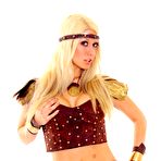 Pic of Blonde Model Jazy Berlin As Ancient Lady Shows Off Her Big Boobs And Shaved Snatch Playfully / DefineBabe.com