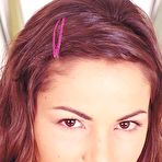 Pic of Small Titted Brunette Babe Gina G Strips Her Beige Panty Pumping A Weird Toy Into Her Pussy. / DefineBabe.com