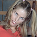 Pic of The Blonde Babe Sharon Babe Shamelessly Stretches And Furiously Masturbates Pussy / DefineBabe.com