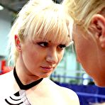 Pic of Fighting blondes Nikky Thorne and Lee Lexxus dildo fuck each other in the ass