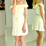 Pic of Chloe Cherry stimulates the designer's cock with her sexy feet and tight pussy