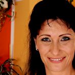 Pic of Aged skinny brunette Susan in white stockings gives head and takes dick in her shaved pussy