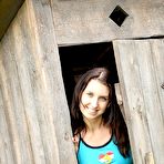 Pic of Reaching a teenage orgasm outside in an outhouse teen