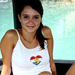 Pic of Hottest Cute teenie brunette showing her fine body in the garden by ShavedTeenGirls.com