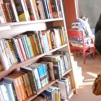 Pic of (NEARLY CAUGHT) Super-Naughty Public Deep Throat and Hump, Jizm Walk Thru Engaged Library