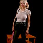 Pic of Big Boobs Pigtails Blonde Munching On Bananas